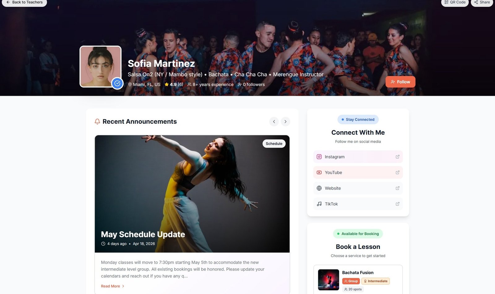 Your dance website