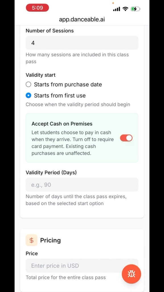 Four sessions with validity starting from first use.