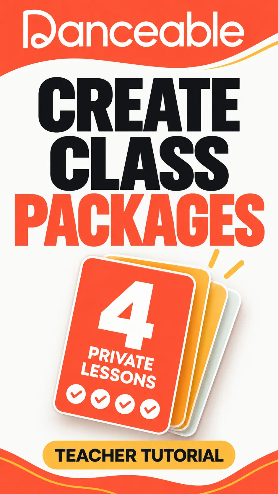 Danceable tutorial: create class packages with a four-private-lesson pass.